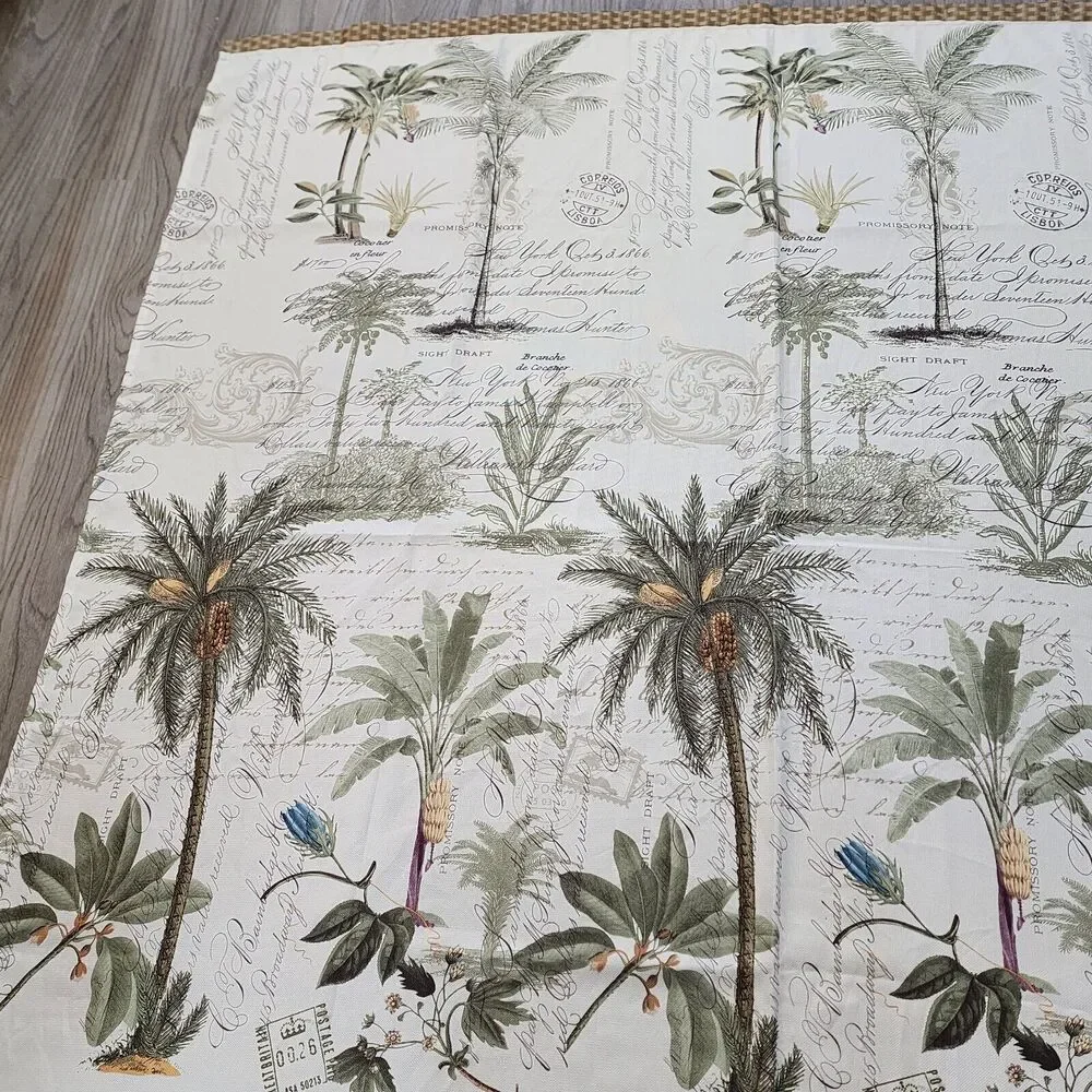 Avanti Home Linens Shower Curtain Colony Palm Tree Beaded Accents 72